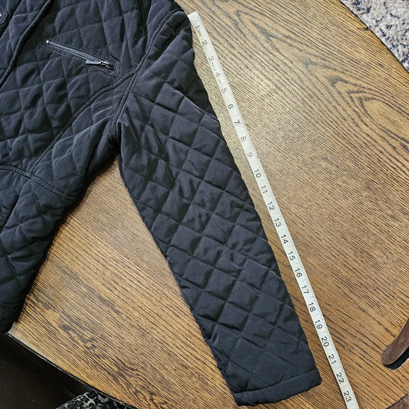 Calvin Klein Quilted Diamond Pattern Faux Fur Black Jacket Size Women's Small - Picture 8 of 14
